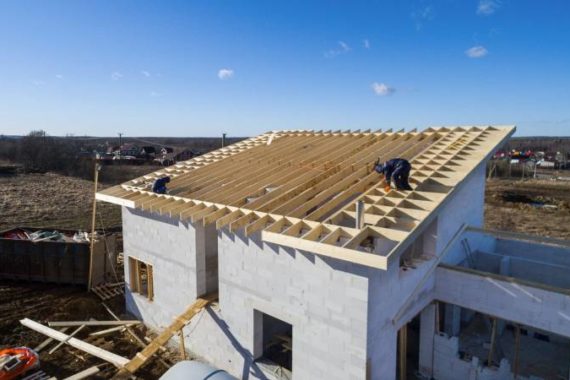 Монтаж односкатной кровли