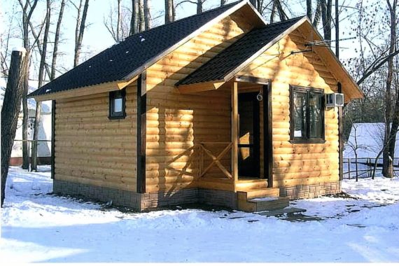 Одноэтажный садовый домик 4х6  с крыльцом