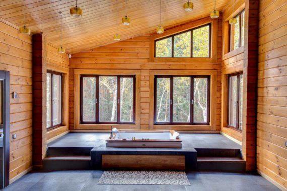 Отделка дома из клееного бруса