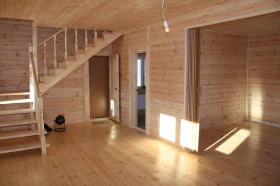 Отделка щитового дома