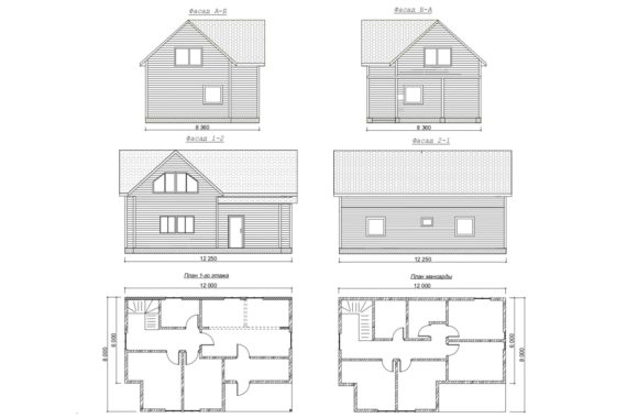 Садовый дом 8х12